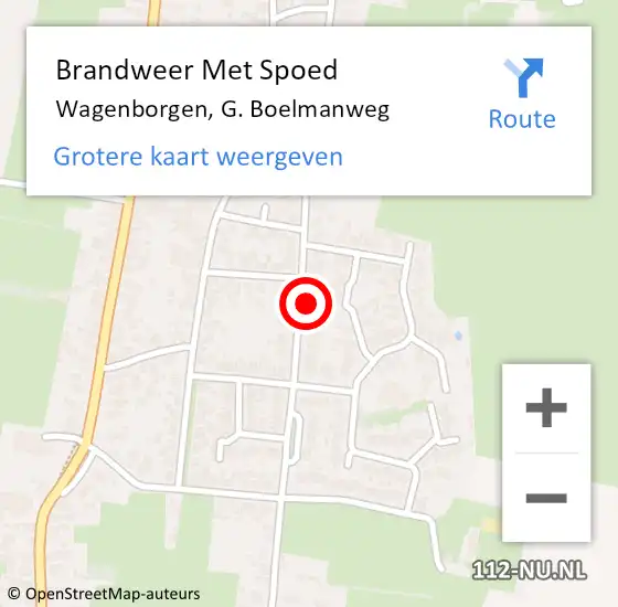 Locatie op kaart van de 112 melding: Brandweer Met Spoed Naar Wagenborgen, G. Boelmanweg op 1 januari 2023 10:39