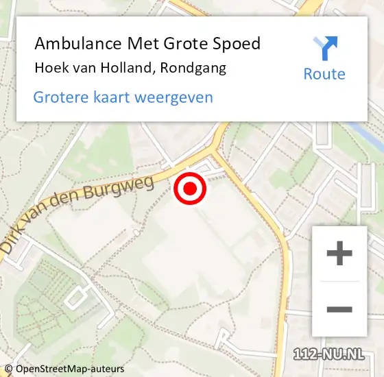 Locatie op kaart van de 112 melding: Ambulance Met Grote Spoed Naar Hoek van Holland, Rondgang op 1 januari 2023 10:45