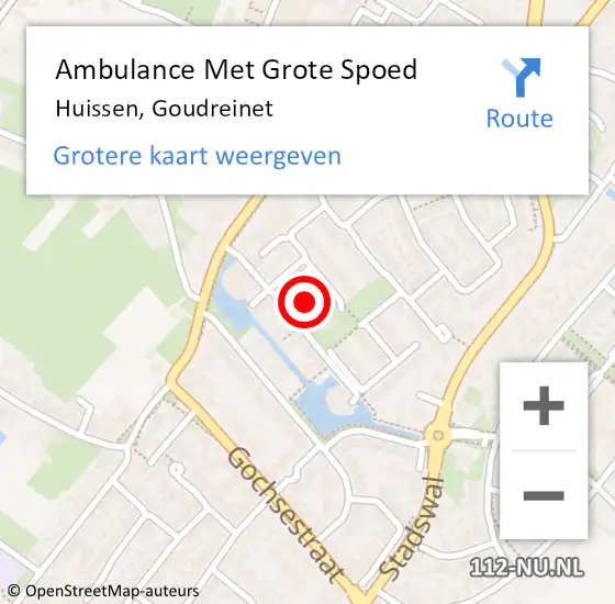 Locatie op kaart van de 112 melding: Ambulance Met Grote Spoed Naar Huissen, Goudreinet op 1 januari 2023 10:59