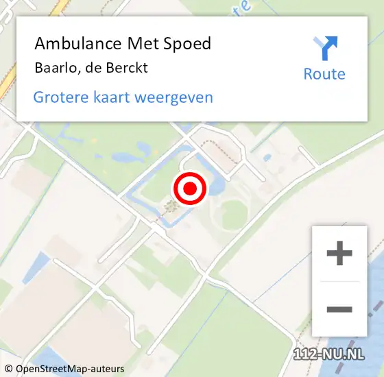 Locatie op kaart van de 112 melding: Ambulance Met Spoed Naar Baarlo, de Berckt op 10 augustus 2014 17:44