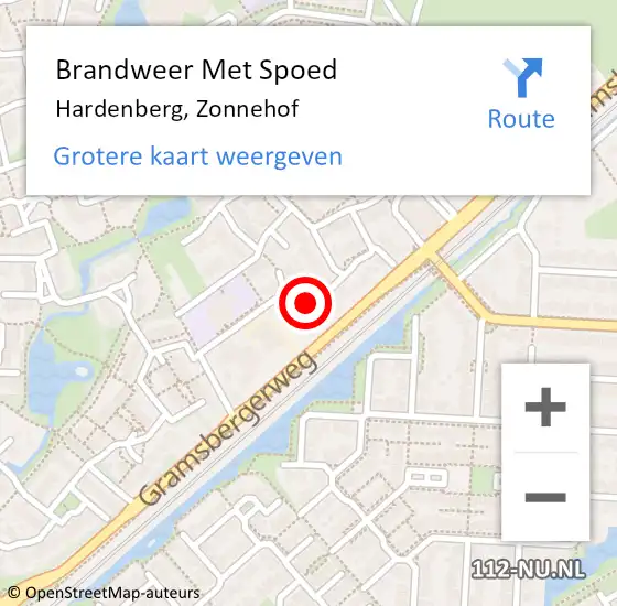 Locatie op kaart van de 112 melding: Brandweer Met Spoed Naar Hardenberg, Zonnehof op 1 januari 2023 12:12