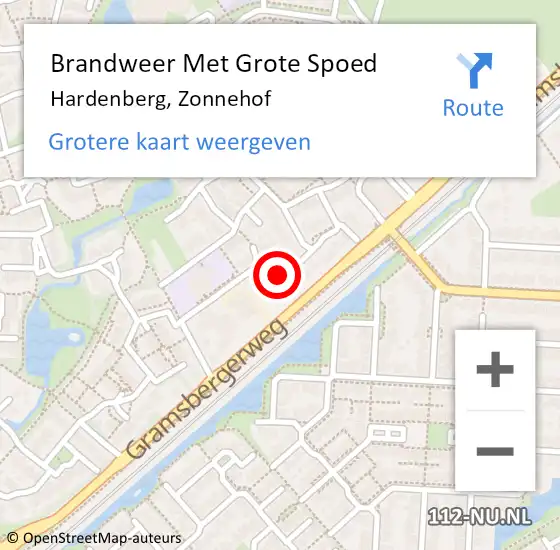 Locatie op kaart van de 112 melding: Brandweer Met Grote Spoed Naar Hardenberg, Zonnehof op 1 januari 2023 12:13