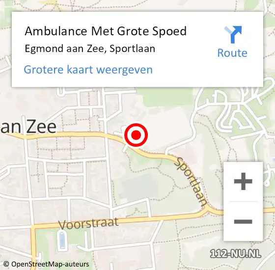 Locatie op kaart van de 112 melding: Ambulance Met Grote Spoed Naar Egmond aan Zee, Sportlaan op 1 januari 2023 12:29