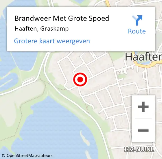 Locatie op kaart van de 112 melding: Brandweer Met Grote Spoed Naar Haaften, Graskamp op 1 januari 2023 12:37