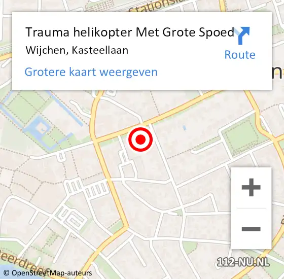 Locatie op kaart van de 112 melding: Trauma helikopter Met Grote Spoed Naar Wijchen, Kasteellaan op 1 januari 2023 12:42