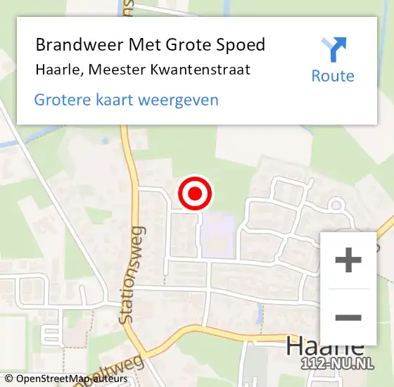Locatie op kaart van de 112 melding: Brandweer Met Grote Spoed Naar Haarle, Meester Kwantenstraat op 1 januari 2023 12:44