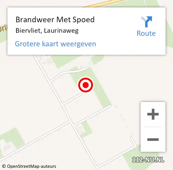 Locatie op kaart van de 112 melding: Brandweer Met Spoed Naar Biervliet, Laurinaweg op 1 januari 2023 13:20