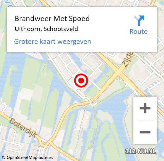 Locatie op kaart van de 112 melding: Brandweer Met Spoed Naar Uithoorn, Schootsveld op 1 januari 2023 13:40