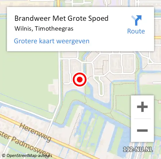 Locatie op kaart van de 112 melding: Brandweer Met Grote Spoed Naar Wilnis, Timotheegras op 1 januari 2023 14:20