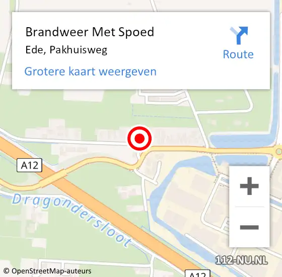 Locatie op kaart van de 112 melding: Brandweer Met Spoed Naar Ede, Pakhuisweg op 1 januari 2023 14:35