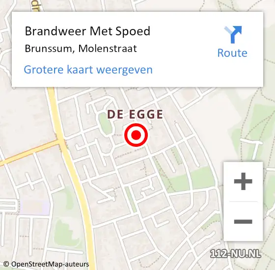 Locatie op kaart van de 112 melding: Brandweer Met Spoed Naar Brunssum, Molenstraat op 1 januari 2023 15:11