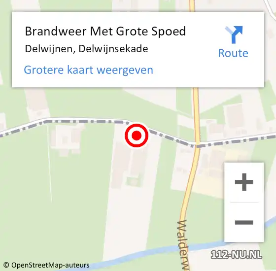 Locatie op kaart van de 112 melding: Brandweer Met Grote Spoed Naar Well, Delwijnsekade op 1 januari 2023 15:22