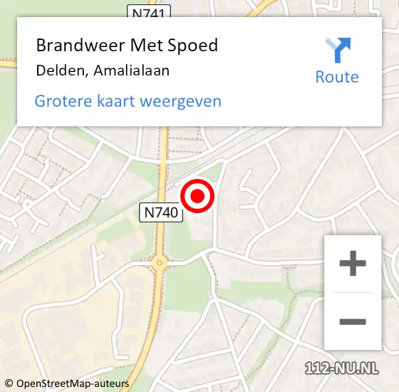 Locatie op kaart van de 112 melding: Brandweer Met Spoed Naar Delden, Amalialaan op 1 januari 2023 16:05