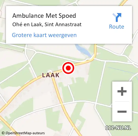Locatie op kaart van de 112 melding: Ambulance Met Spoed Naar Ohé en Laak, Sint Annastraat op 1 januari 2023 16:07