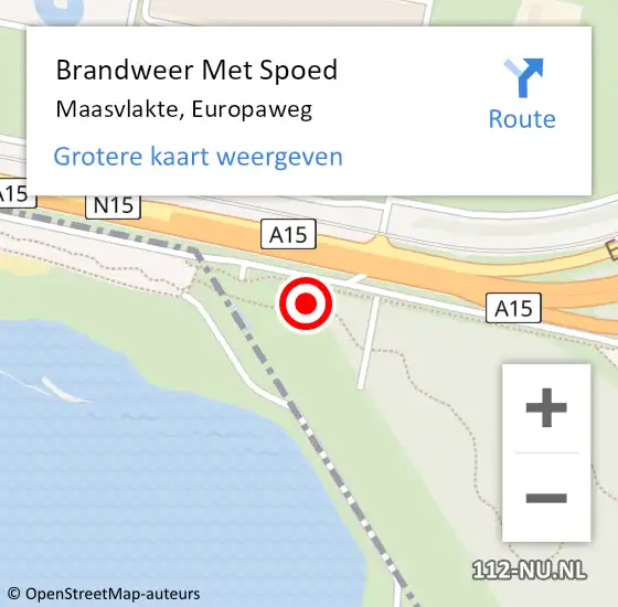 Locatie op kaart van de 112 melding: Brandweer Met Spoed Naar Maasvlakte, Europaweg op 1 januari 2023 16:35