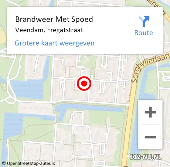 Locatie op kaart van de 112 melding: Brandweer Met Spoed Naar Veendam, Fregatstraat op 1 januari 2023 16:43