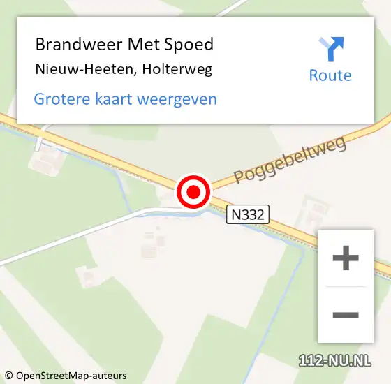 Locatie op kaart van de 112 melding: Brandweer Met Spoed Naar Nieuw-Heeten, Holterweg op 10 augustus 2014 18:38