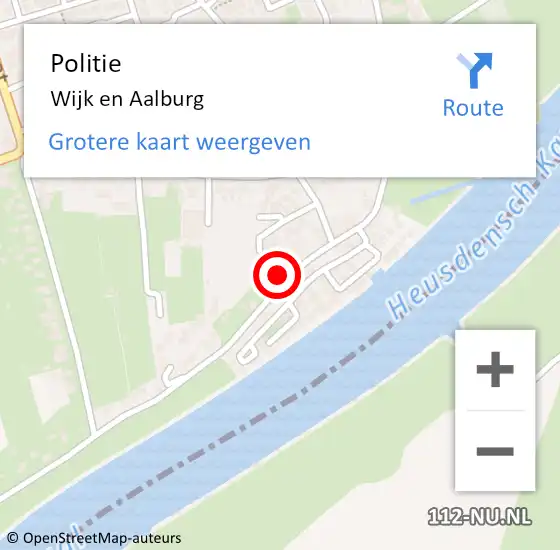 Locatie op kaart van de 112 melding: Politie Wijk en Aalburg op 1 januari 2023 17:02