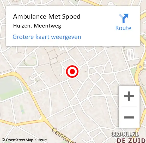 Locatie op kaart van de 112 melding: Ambulance Met Spoed Naar Huizen, Meentweg op 10 augustus 2014 18:38