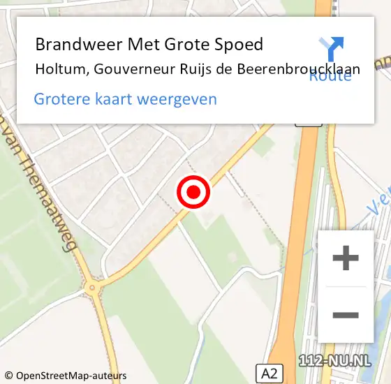 Locatie op kaart van de 112 melding: Brandweer Met Grote Spoed Naar Holtum, Gouverneur Ruijs de Beerenbroucklaan op 1 januari 2023 17:39