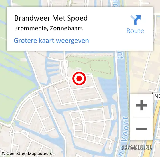 Locatie op kaart van de 112 melding: Brandweer Met Spoed Naar Krommenie, Zonnebaars op 1 januari 2023 18:38