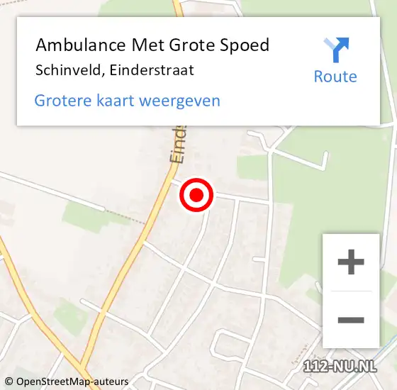 Locatie op kaart van de 112 melding: Ambulance Met Grote Spoed Naar Schinveld, Einderstraat op 10 augustus 2014 18:50