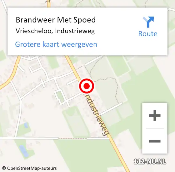 Locatie op kaart van de 112 melding: Brandweer Met Spoed Naar Vriescheloo, Industrieweg op 1 januari 2023 19:04