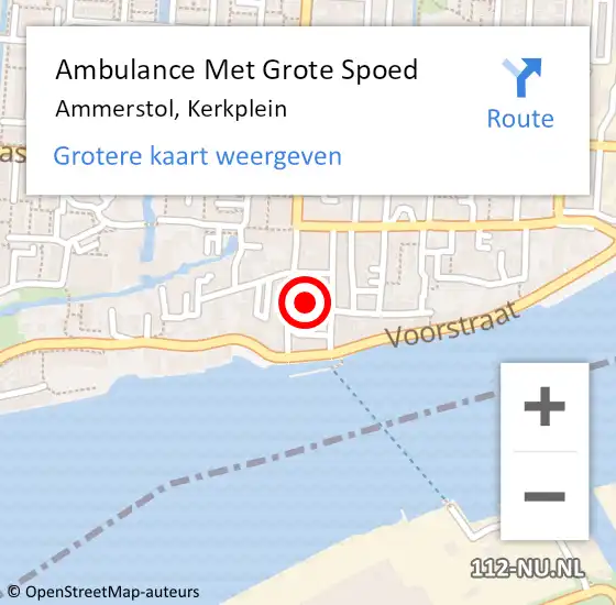 Locatie op kaart van de 112 melding: Ambulance Met Grote Spoed Naar Ammerstol, Kerkplein op 1 januari 2023 19:22