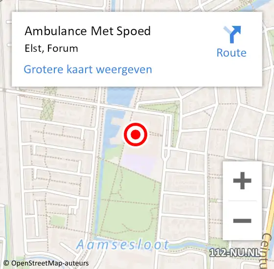 Locatie op kaart van de 112 melding: Ambulance Met Spoed Naar Elst, Forum op 1 januari 2023 19:47