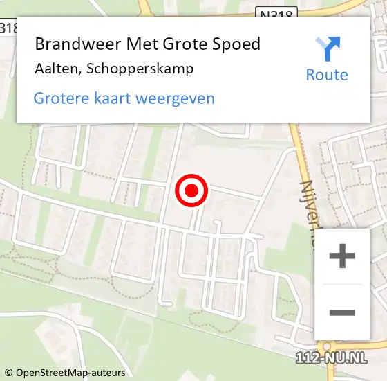 Locatie op kaart van de 112 melding: Brandweer Met Grote Spoed Naar Aalten, Schopperskamp op 1 januari 2023 20:06