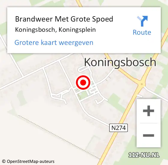 Locatie op kaart van de 112 melding: Brandweer Met Grote Spoed Naar Koningsbosch, Koningsplein op 1 januari 2023 20:07