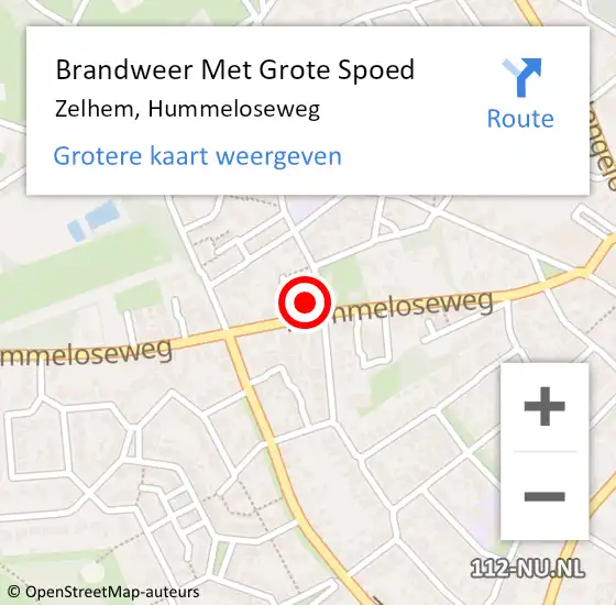 Locatie op kaart van de 112 melding: Brandweer Met Grote Spoed Naar Zelhem, Hummeloseweg op 1 januari 2023 21:43