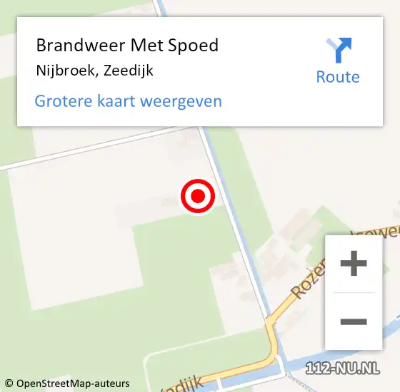 Locatie op kaart van de 112 melding: Brandweer Met Spoed Naar Nijbroek, Zeedijk op 1 januari 2023 22:35