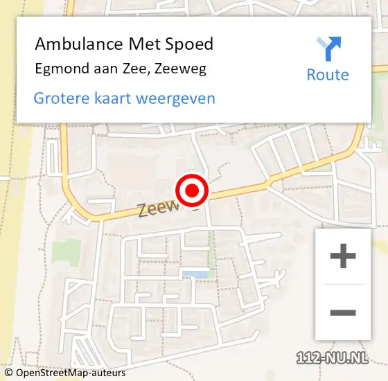 Locatie op kaart van de 112 melding: Ambulance Met Spoed Naar Egmond aan Zee, Zeeweg op 1 januari 2023 22:58