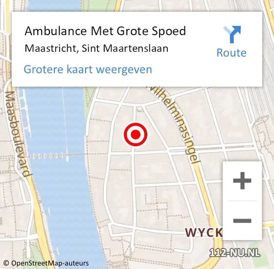 Locatie op kaart van de 112 melding: Ambulance Met Grote Spoed Naar Maastricht, Sint Maartenslaan op 2 januari 2023 00:04