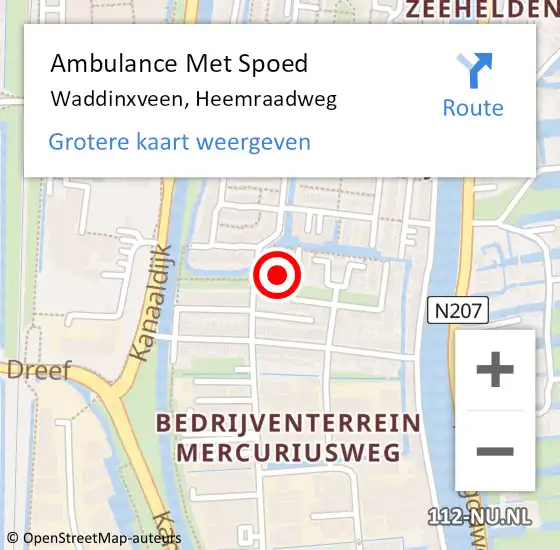 Locatie op kaart van de 112 melding: Ambulance Met Spoed Naar Waddinxveen, Heemraadweg op 2 januari 2023 00:05