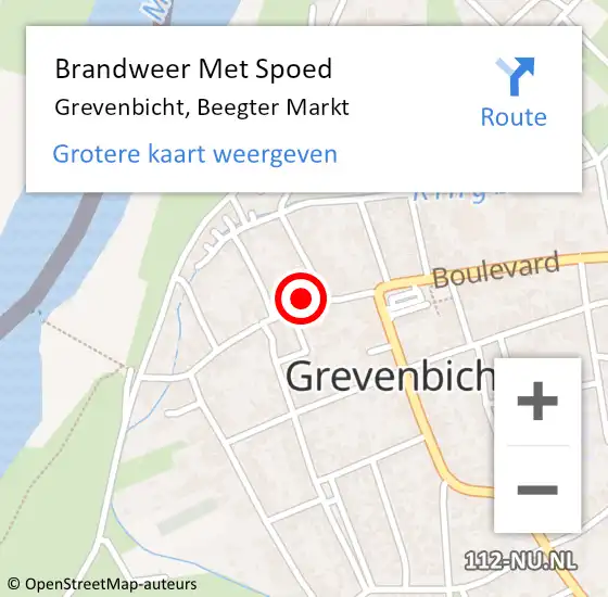 Locatie op kaart van de 112 melding: Brandweer Met Spoed Naar Grevenbicht, Beegter Markt op 2 januari 2023 00:11