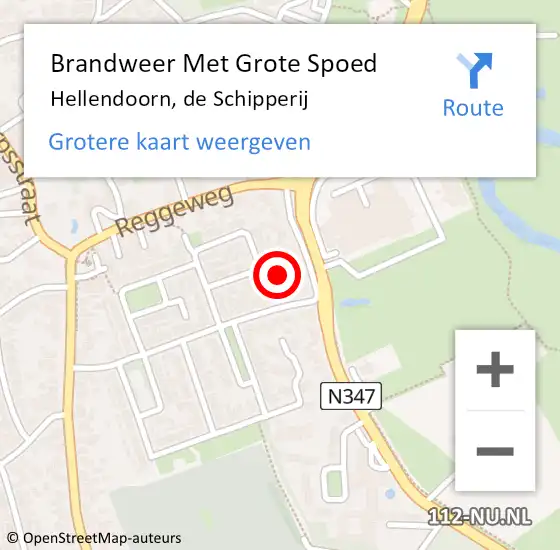 Locatie op kaart van de 112 melding: Brandweer Met Grote Spoed Naar Hellendoorn, de Schipperij op 2 januari 2023 00:54