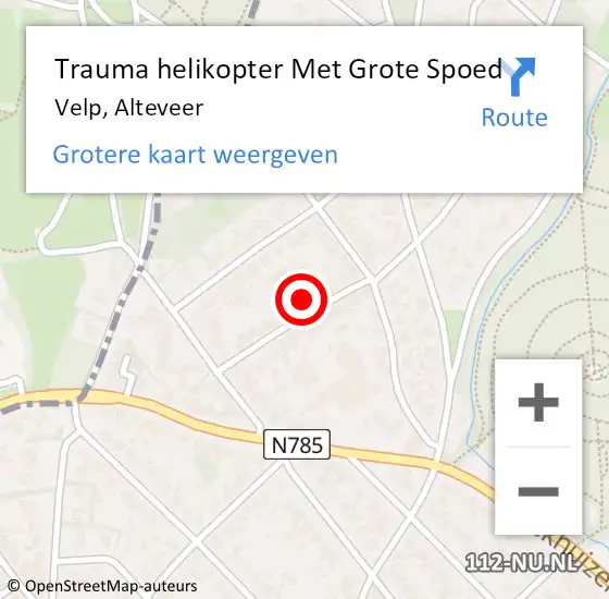 Locatie op kaart van de 112 melding: Trauma helikopter Met Grote Spoed Naar Velp, Alteveer op 2 januari 2023 00:59