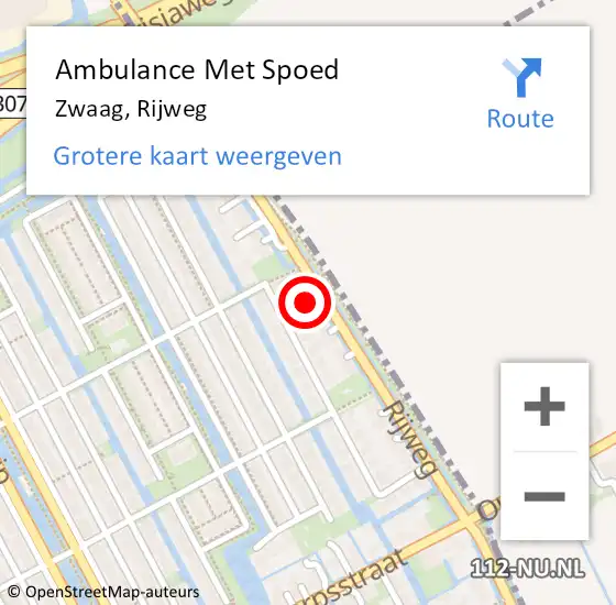 Locatie op kaart van de 112 melding: Ambulance Met Spoed Naar Zwaag, Rijweg op 2 januari 2023 02:10