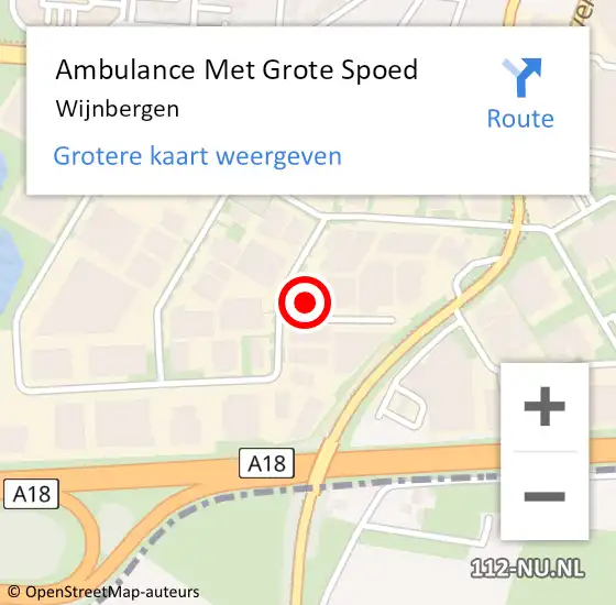 Locatie op kaart van de 112 melding: Ambulance Met Grote Spoed Naar Wijnbergen op 2 januari 2023 04:54