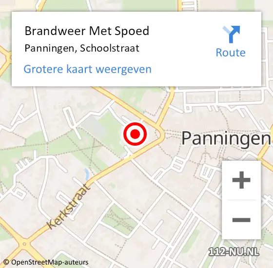 Locatie op kaart van de 112 melding: Brandweer Met Spoed Naar Panningen, Schoolstraat op 2 januari 2023 06:02