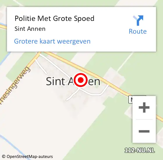Locatie op kaart van de 112 melding: Politie Met Grote Spoed Naar Sint Annen op 2 januari 2023 07:17