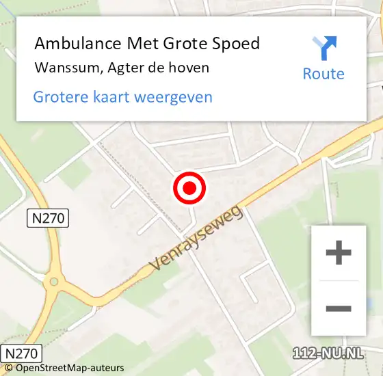 Locatie op kaart van de 112 melding: Ambulance Met Grote Spoed Naar Wanssum, Agter de hoven op 11 oktober 2013 08:42