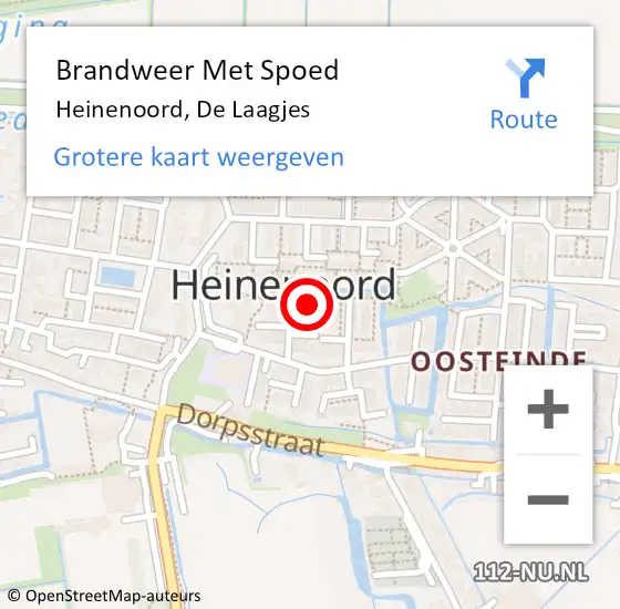 Locatie op kaart van de 112 melding: Brandweer Met Spoed Naar Heinenoord, De Laagjes op 2 januari 2023 09:15