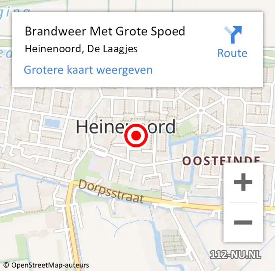 Locatie op kaart van de 112 melding: Brandweer Met Grote Spoed Naar Heinenoord, De Laagjes op 2 januari 2023 09:16