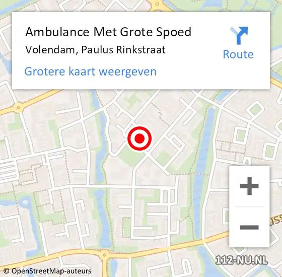 Locatie op kaart van de 112 melding: Ambulance Met Grote Spoed Naar Volendam, Paulus Rinkstraat op 2 januari 2023 10:05