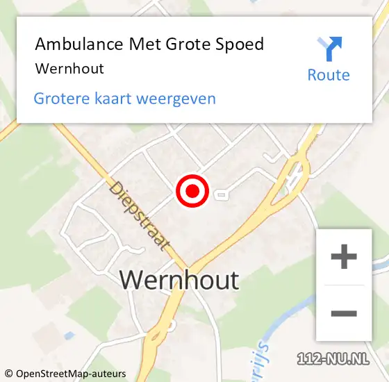 Locatie op kaart van de 112 melding: Ambulance Met Grote Spoed Naar Wernhout op 2 januari 2023 10:20