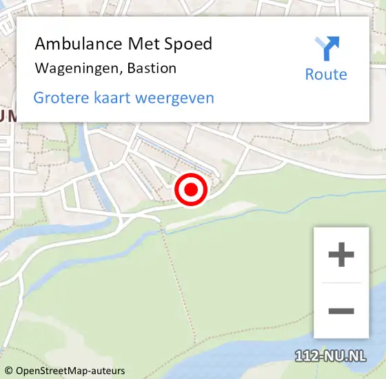 Locatie op kaart van de 112 melding: Ambulance Met Spoed Naar Wageningen, Bastion op 2 januari 2023 10:23