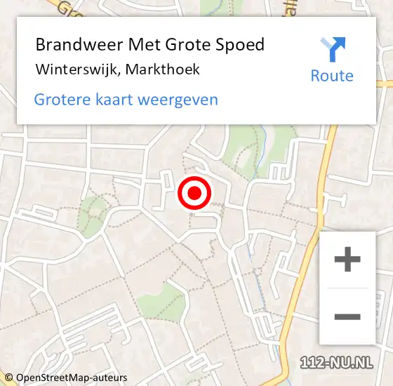 Locatie op kaart van de 112 melding: Brandweer Met Grote Spoed Naar Winterswijk, Markthoek op 2 januari 2023 10:43